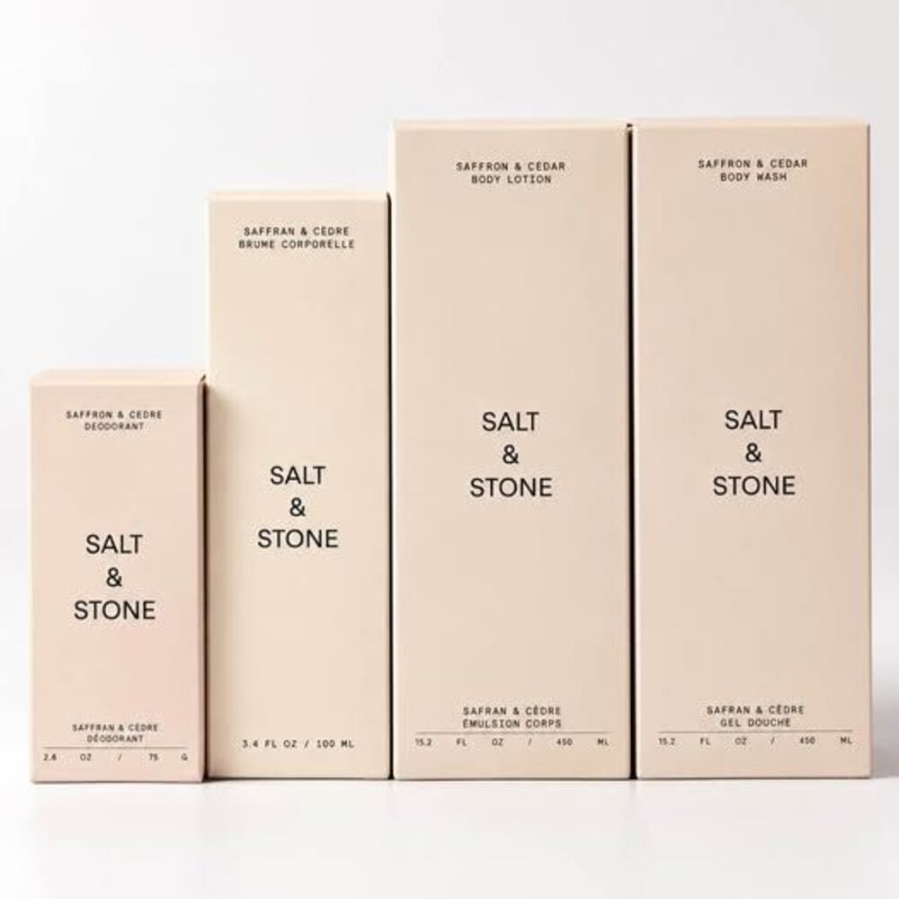 Salt & Stone Saffron & Cedar 4-Piece Body Care Gift Set – Brand New
